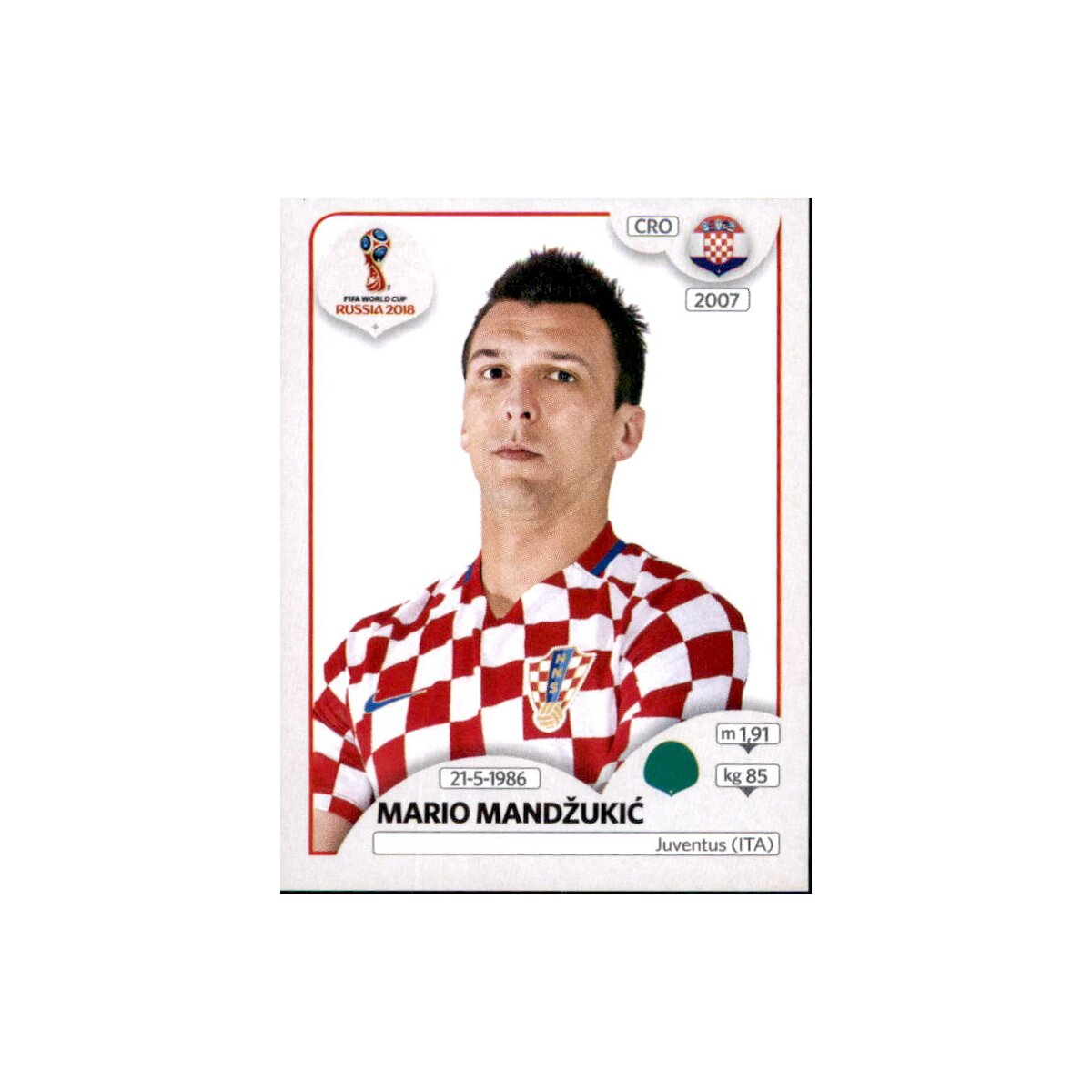 Panini WM 2018 Sticker 330 Mario Mandžukic Kroatien 0 69