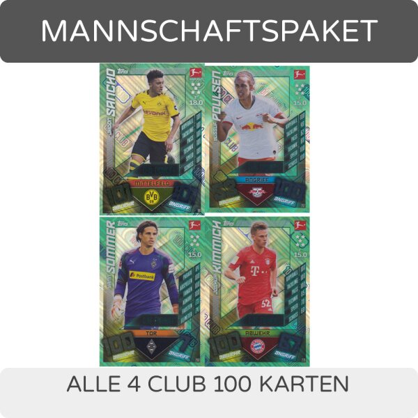 Topps Match Attax 2019 20 Alle 4 Club 100 Karten 14 99