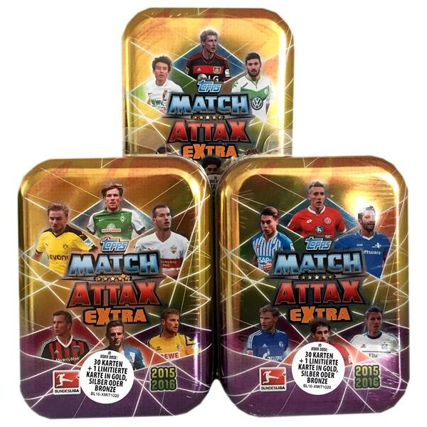 Match Attax EXTRA - SAISON 15/16 - ALLE 3 Mini-Tin Boxen (Alle 3 verschiedenen Designs)