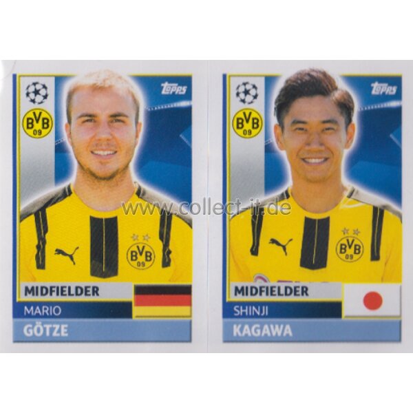 CL1617 - Sticker - DOR14+15 - Mario Götze+Shinji Kagawa [Borussia Dortmund]