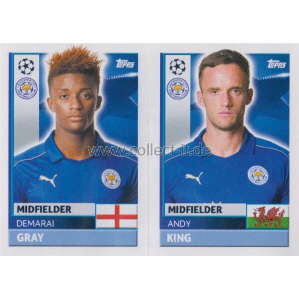 CL1617 - Sticker - LEI14+15 - Demarai Gray+Andy King [Leicester City]