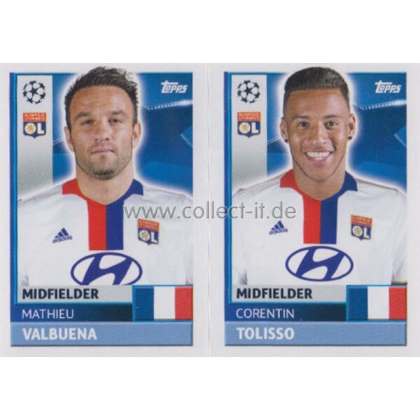 CL1617 - Sticker - LYO14+15 - Mathieu Valbuena+Corentin Tolisso [Olympique Lyonnais]