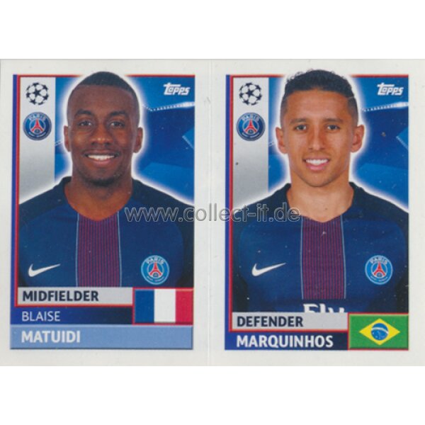 CL1617 - Sticker - PSG10+11 - Blaise Matuidi+Marquinhos [Paris Saint-German]