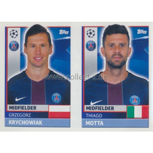 CL1617 - Sticker - PSG12+13 - Grzegorz Krychowiak+Thiago Motta [Paris Saint-German]