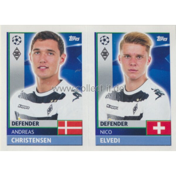 CL1617 - Sticker - QFA05+06 - Andreas Christensen+Nico Elvedi [VfL Borussia Mönchengladbach]