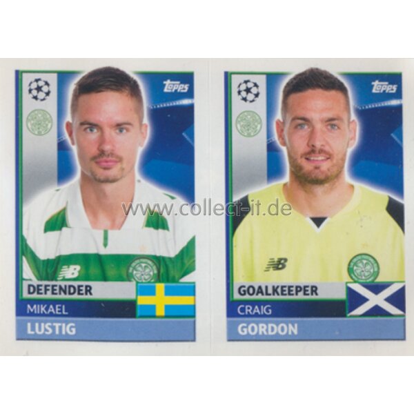 CL1617 - Sticker - QFB03+04 - Mikael Lustig+Craig Gordon [Celtic FC]