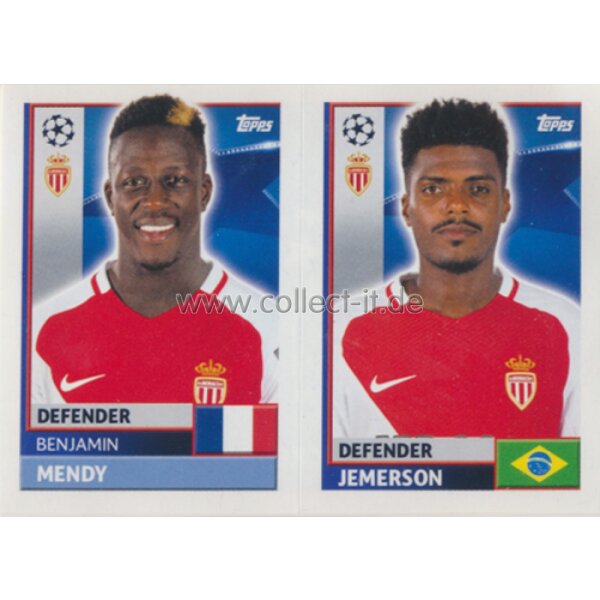 CL1617 - Sticker - QFH07+08 - Benjamin Mendy+Jemerson [AS Monaco FC]