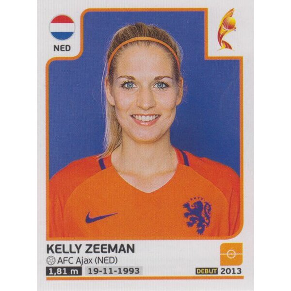 Sticker 24 - Kelly Zeeman - Niederlande - Frauen EM2017