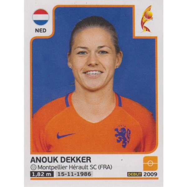 Sticker 30 - Anouk Dekker - Niederlande - Frauen EM2017