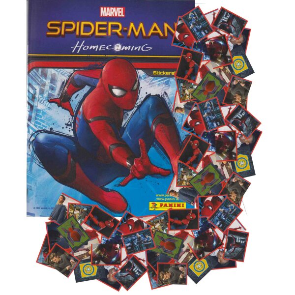 Panini - Spider-Man Homecoming - Sammelsticker - 1 Komplettsatz + 1 Album