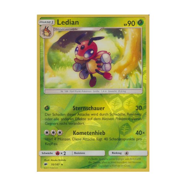 10/147 Ledian - Reverse Holo - Nacht in Flammen