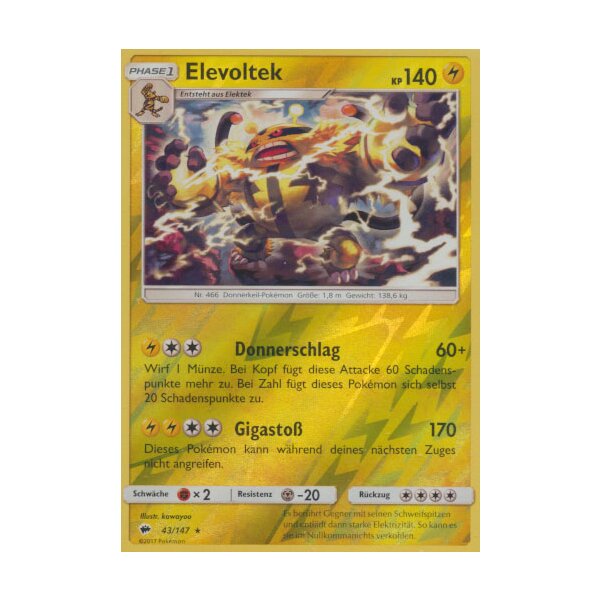 43/147 Elevoltek - Reverse Holo - Nacht in Flammen