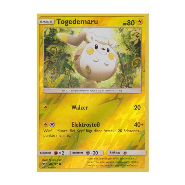 47/147 Togedemaru - Reverse Holo - Nacht in Flammen