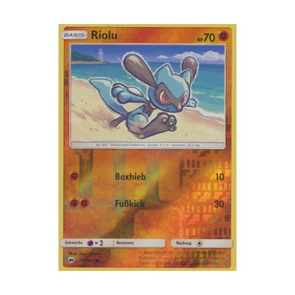 70/147 Riolu - Reverse Holo - Nacht in Flammen