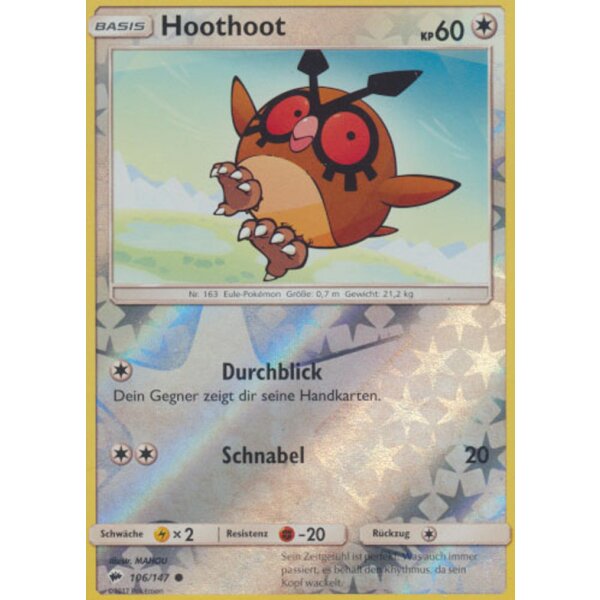 106/147 Hoothoot - Reverse Holo - Nacht in Flammen