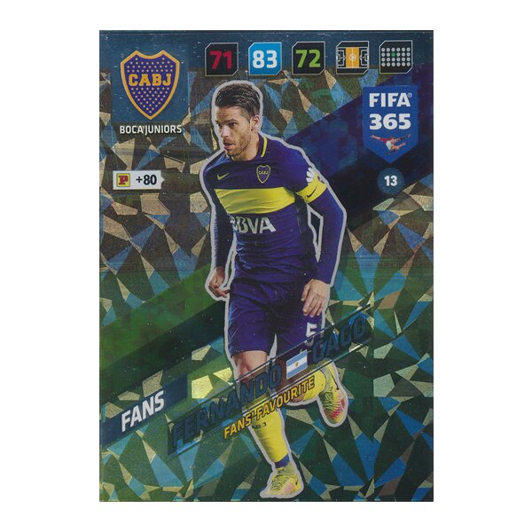 Fifa 365 Cards 2018 - 013 - Fernando Gago - Boca Juniors - Fans