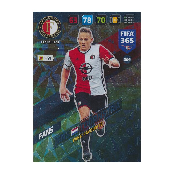 Fifa 365 Cards 2018 - 264 - Jens Toornstra - Feyenoord - Fans