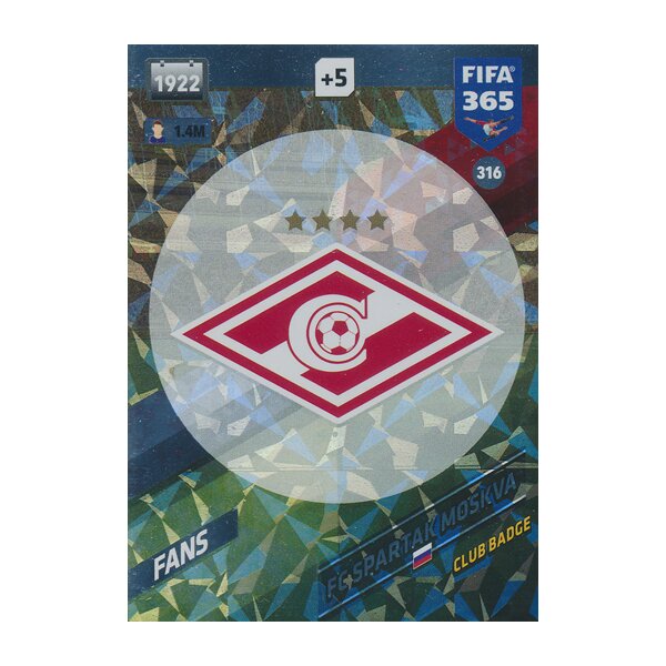 Fifa 365 Cards 2018 - 316 - FC Spartak Moskva Badge - FC Spartak Moskva - Fans