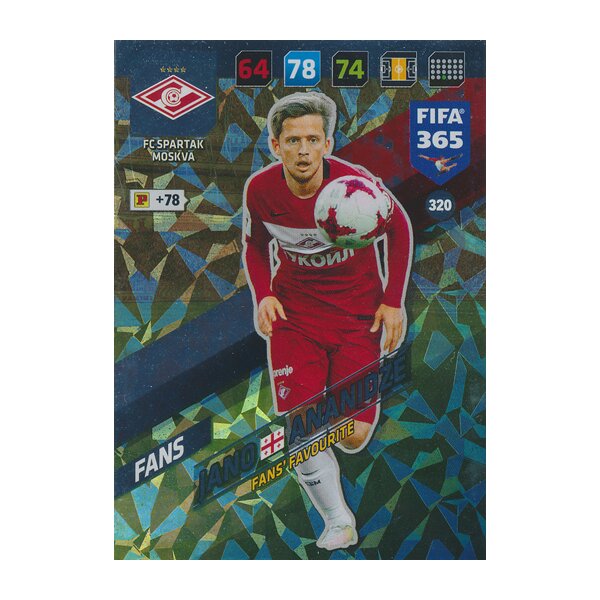 Fifa 365 Cards 2018 - 320 - Jano Ananidze - FC Spartak Moskva - Fans