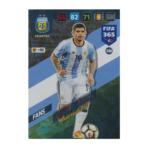 Fifa 365 Cards 2018 - 336 - Éver Banega - Argentinien - Fans