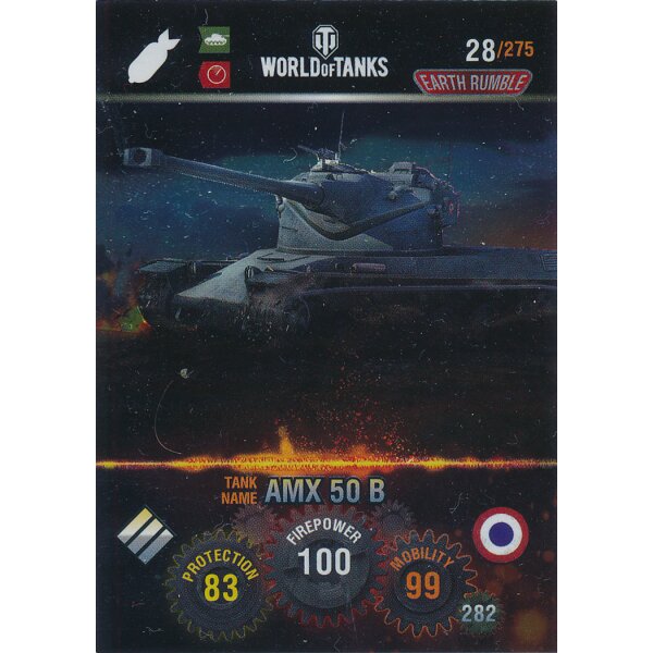 Nr. 28 - World of Tanks - AMX 50 B (Metal card) - Nation und Tank cards