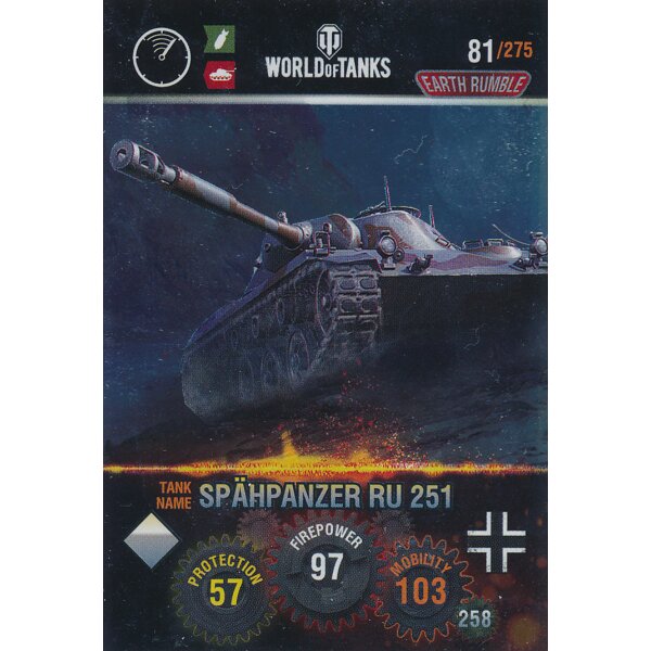 Nr. 81 - World of Tanks - Spahpanzer RU 251 (Metal card) - Nation und Tank cards