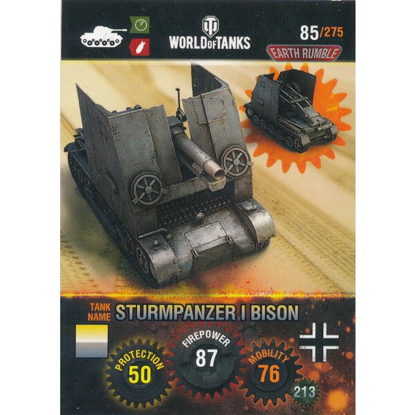 Nr. 85 - World of Tanks - Sturmpanzer I Bison - Nation und Tank cards