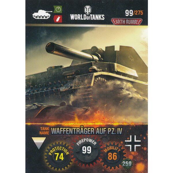 Nr. 99 - World of Tanks - Waffentrager Auf PZ. IV - Nation und Tank cards