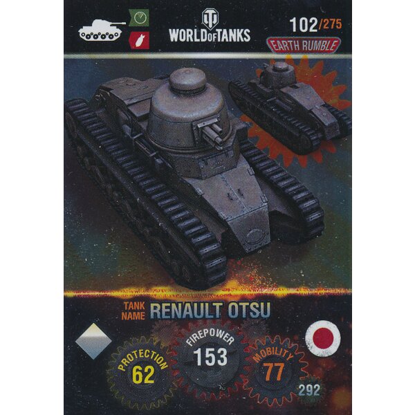 Nr. 102 - World of Tanks - Renault otsu (Metal card) - Nation und Tank cards