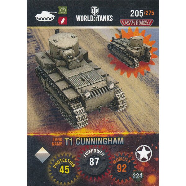 Nr. 205 - World of Tanks - T1 Cunningham - Nation und Tank cards