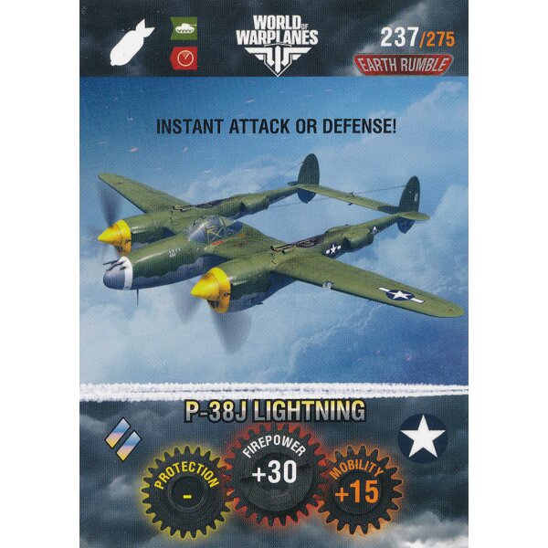 Nr. 237 - World of Tanks - P-38J Lightning - Warplane cards