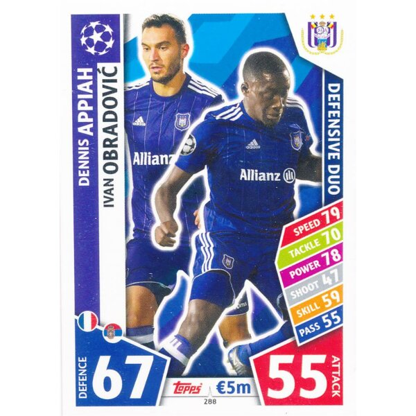 CL1718-288 - Dennis Appiah / Ivan Obradovic - RSC Anderlecht