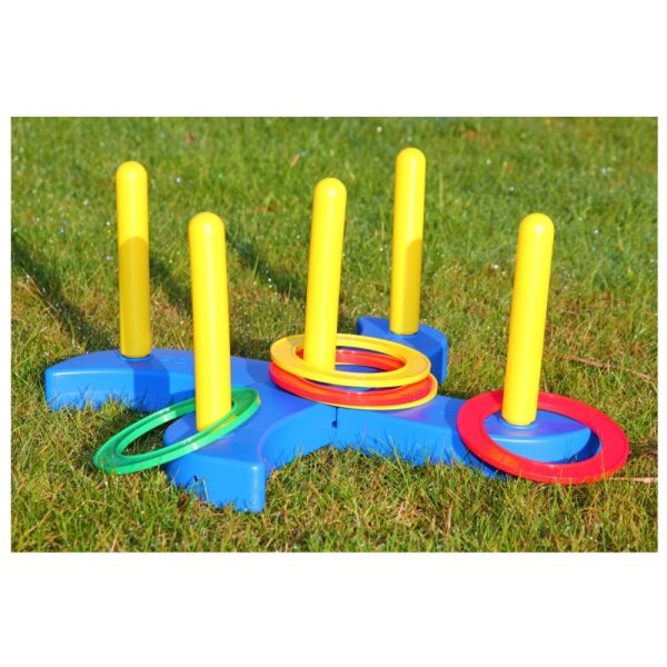 Outdoor active Ringwurfspiel mit 4 Stäben