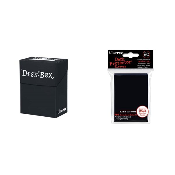 Ultra Pro Deck Box + 60 Small Size Protector Sleeves - Schwarz - Black - Yu-Gi-Oh! - Japanese Mini