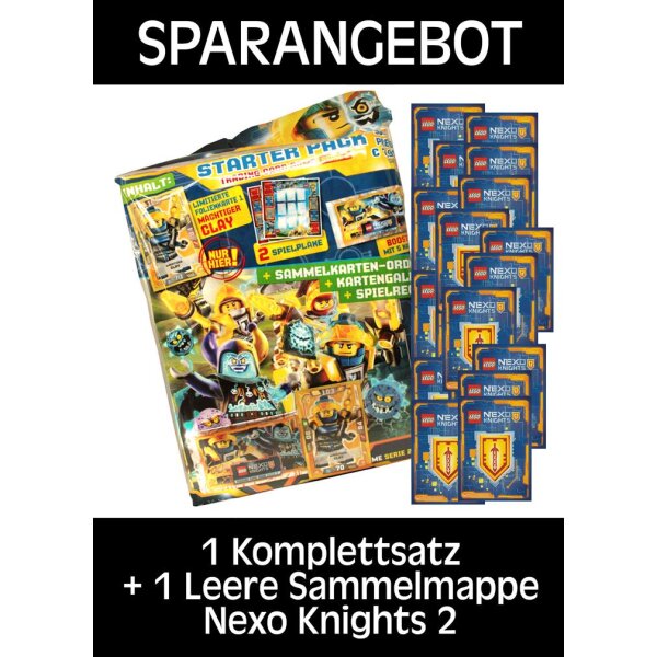 LEGO Nexo Knights 2 - Trading Cards - 1 Komplettsatz + 1 Sammelmappe - Deutsch