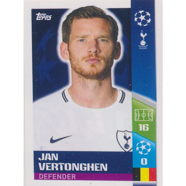 CL1718 - Sticker 144 - Jan Vertonghen - Tottenham Hotspur