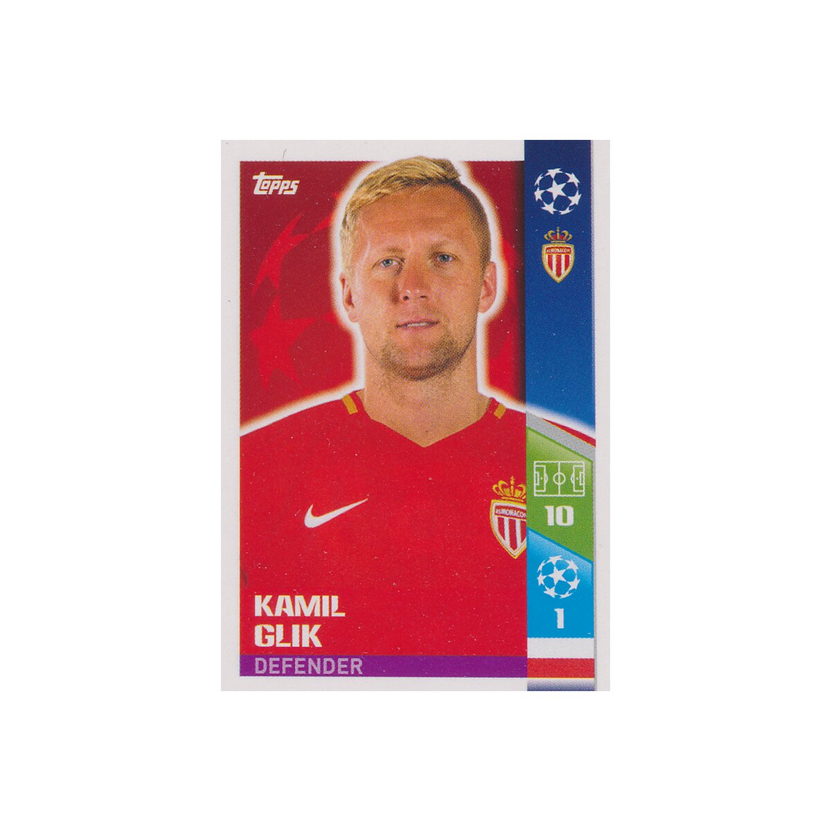 Cl1718 Sticker 239 Kamil Glik As Monaco Fc 0 69