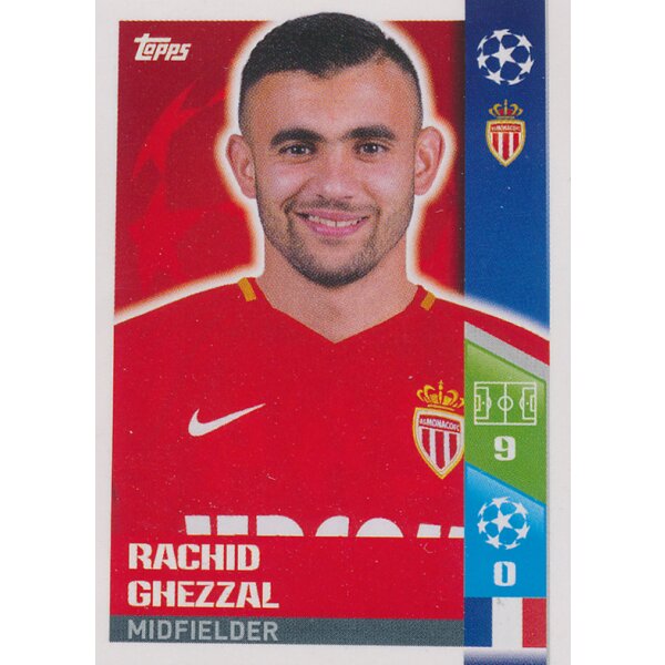 CL1718 - Sticker 244 - Rachid Ghezzal - AS Monaco FC