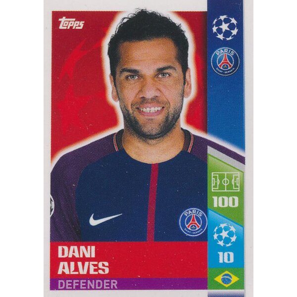 CL1718 - Sticker 254 - Dani Alves - Paris Saint-Germain