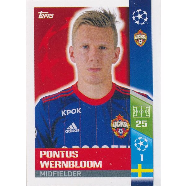 CL1718 - Sticker 478 - Pontus Wernbloom - Play-Off Qhalifying Teams