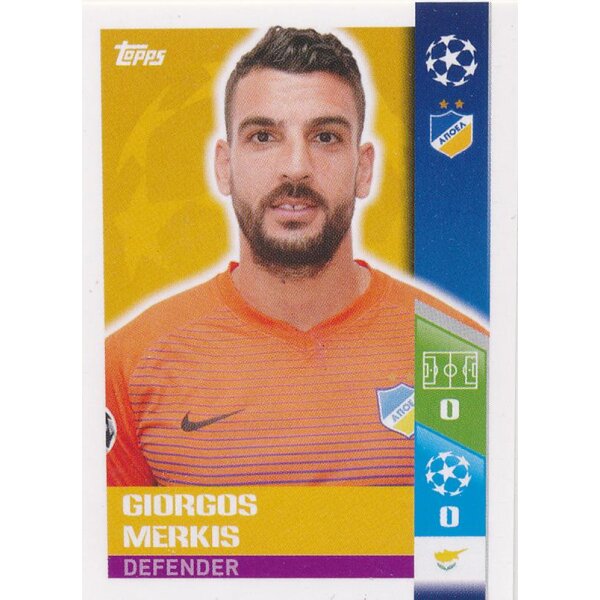 CL1718 - Sticker 524 - Giorgos Merkis - Play-Off Qhalifying Teams