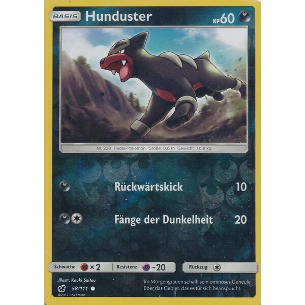 58/111 Hunduster - Reverse Holo - Aufziehen der Sturmröte