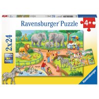 Ravensburger 07813 - Ein Tag im Zoo - 2x24 Teile