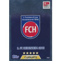 MX 518 - 1.FC Heidenheim 1846 - Clubkarte - Saison 17/18