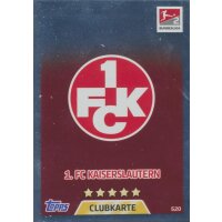 MX 520 - 1.FC Kaiserslautern - Clubkarte - Saison 17/18