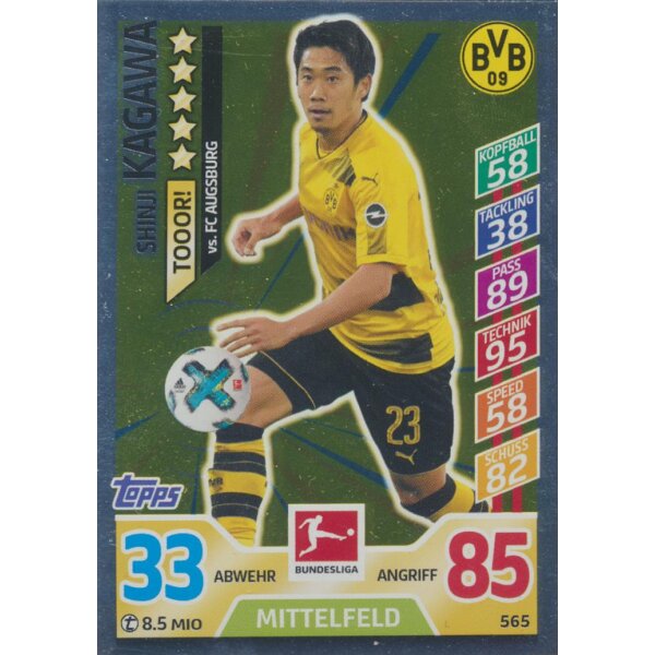 MX 565 - Shinji Kagawa (Borussia Dortmund) vs. FC Augsburg - Saison 17/18