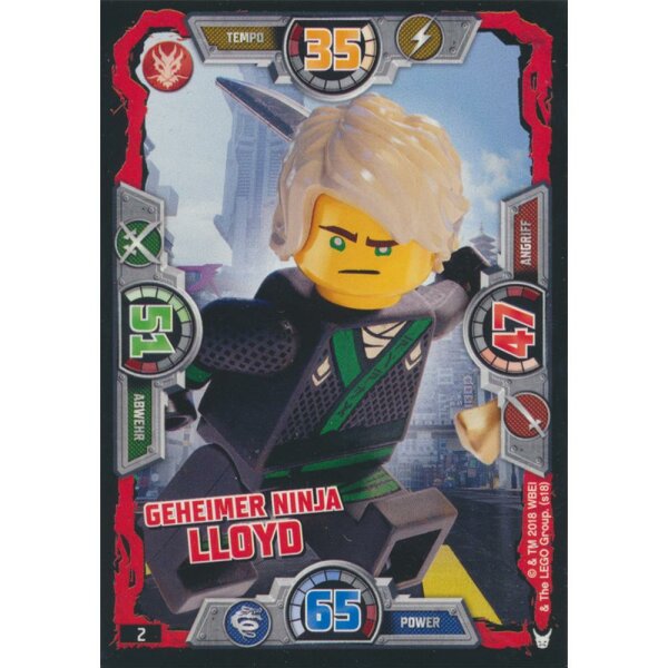 002 - Geheimer Ninja Lloyd - Helden Karte - LEGO Ninjago Serie 3