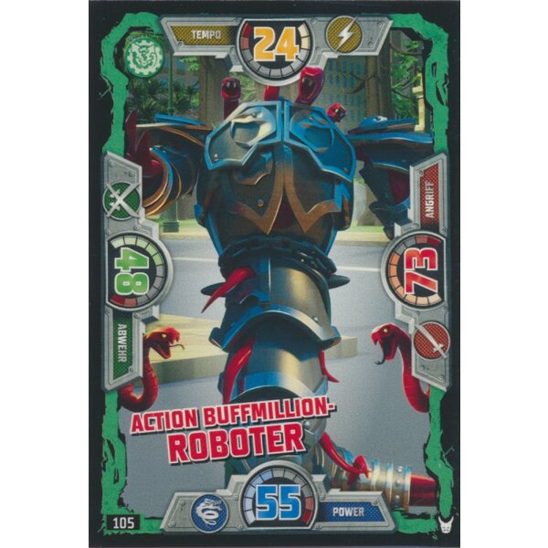 105 - Action Buffmillion-Roboter - Schurken Karte - LEGO Ninjago Serie 3