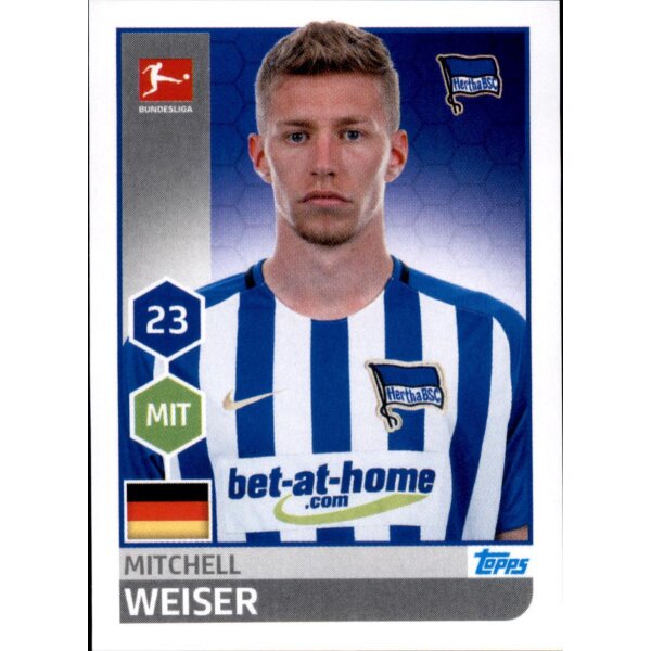 TOPPS Bundesliga 2017/2018 - Sticker 29 - Mitchell Weiser