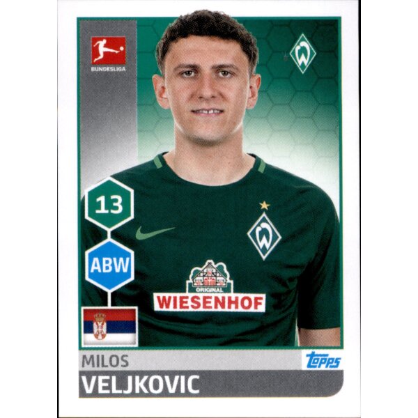 TOPPS Bundesliga 2017/2018 - Sticker 39 - Milos Veljkovic